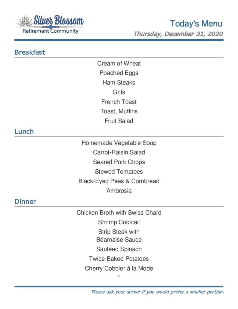 Recipes & Rotations Printable Daily, Weekly and Special Menus